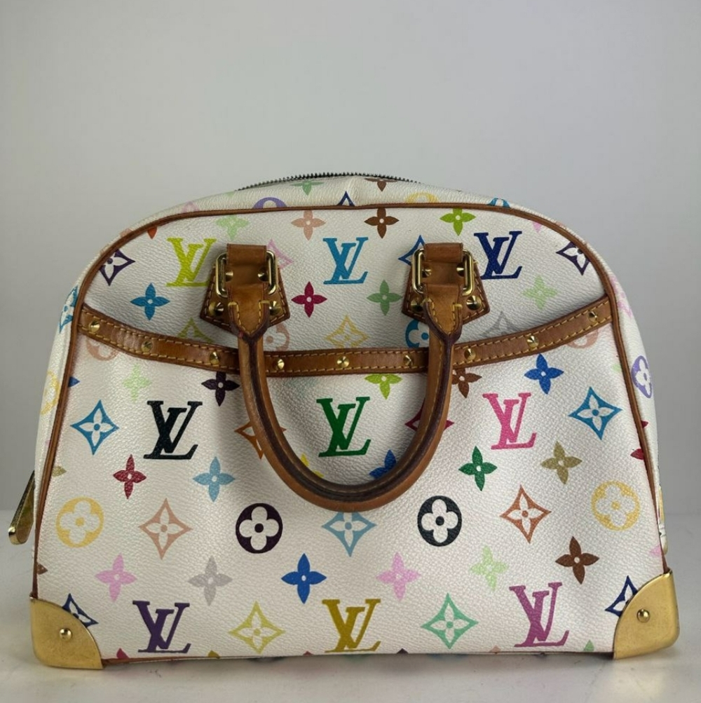 LV white multicolor bowler bag